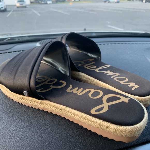 Sam Edelman Black Lars Slub Satin Espadrille size 10. - Picture 1 of 4